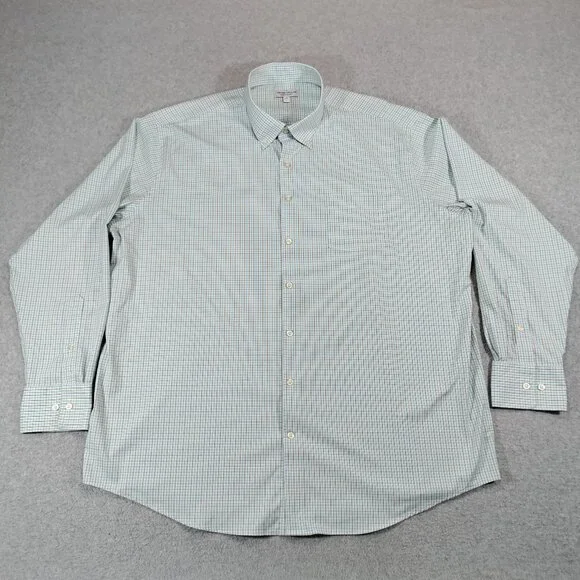 Peter Millar Summer Comfort Shirt Mens XXL Blue Green Plaid Button Down - Picture 1 of 9